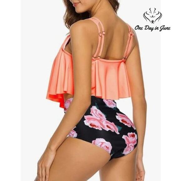 Adisputent High Waist Flounce Bikini Swimsuit Size 2XL - Picture 2 of 5